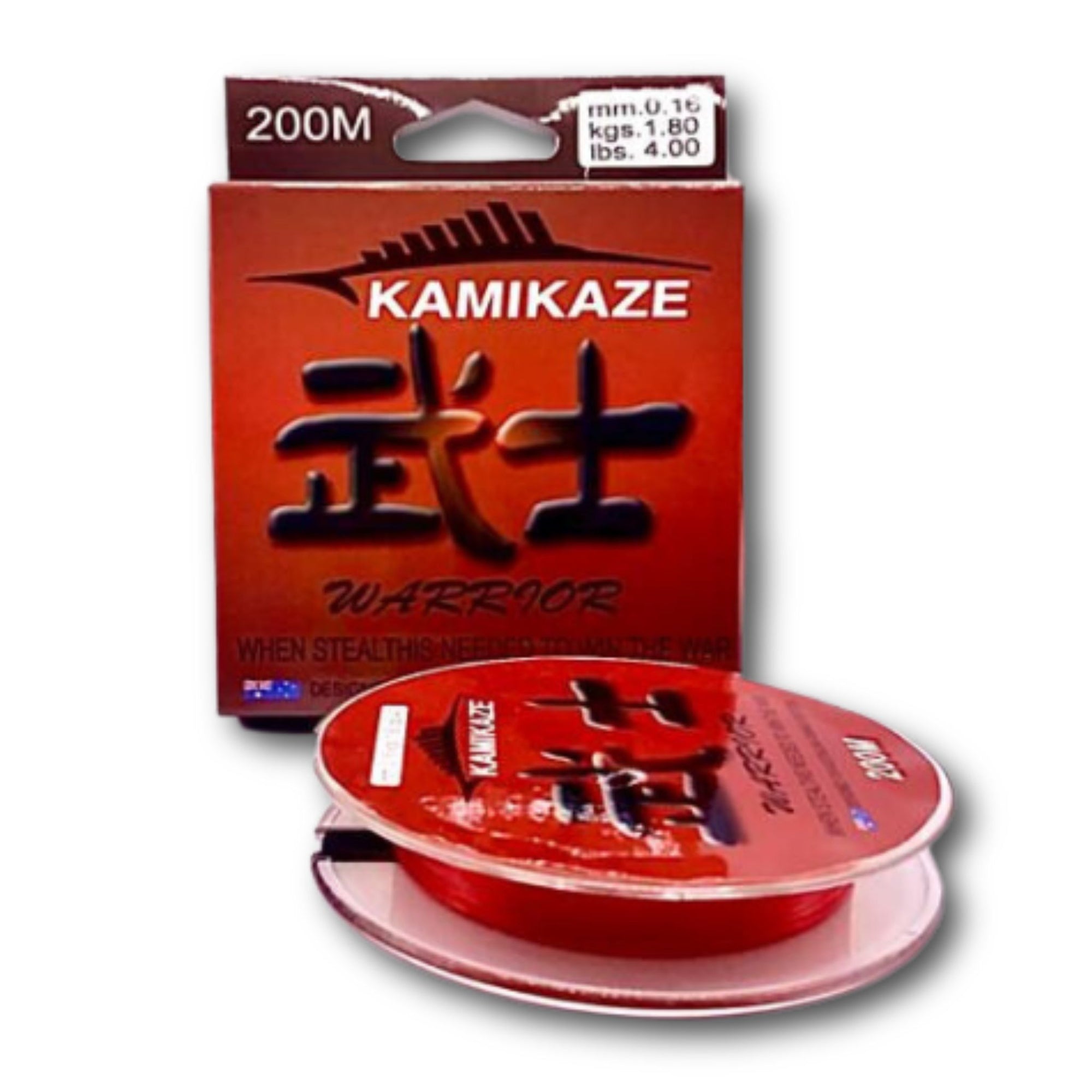 Kamikaze WARRIOR Japanese Super Grade Line 200m 4lb RED - South East Clearance Centre