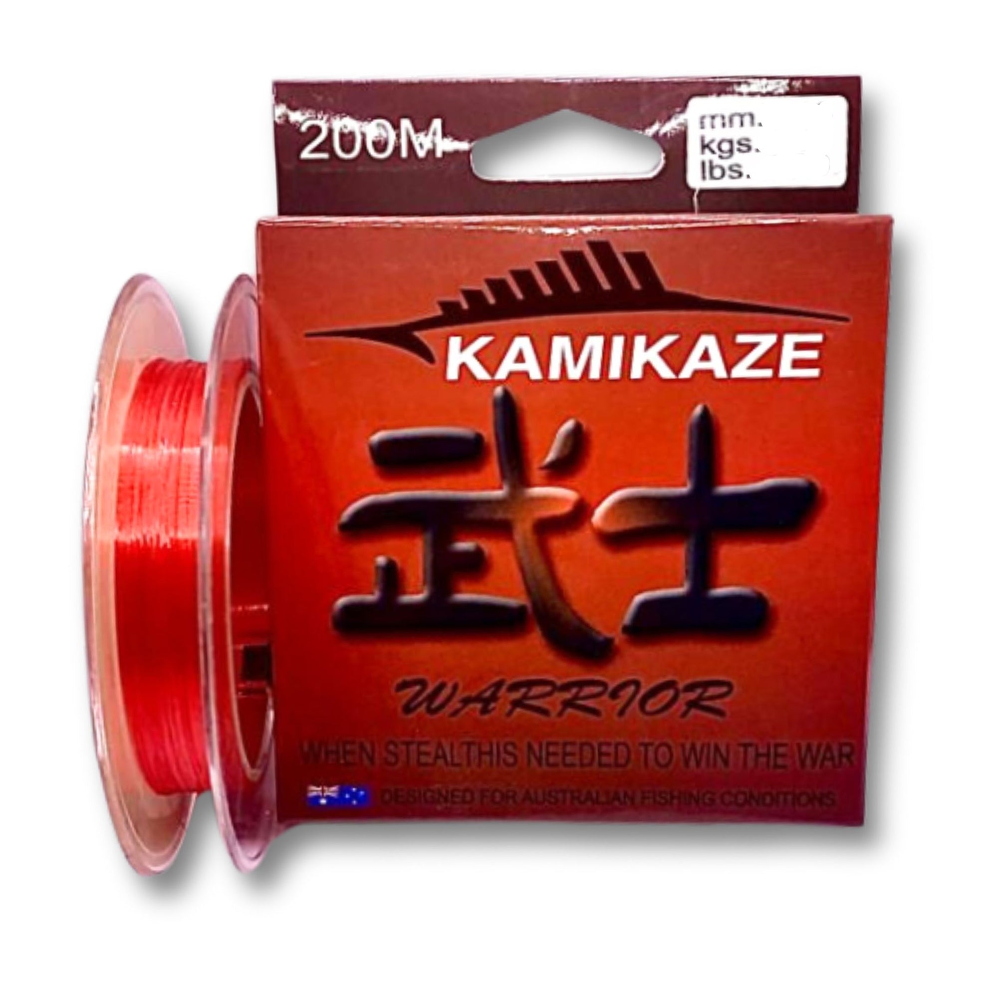 Kamikaze WARRIOR Japanese SuperGrade Line 200m 6lb RED - South East Clearance Centre