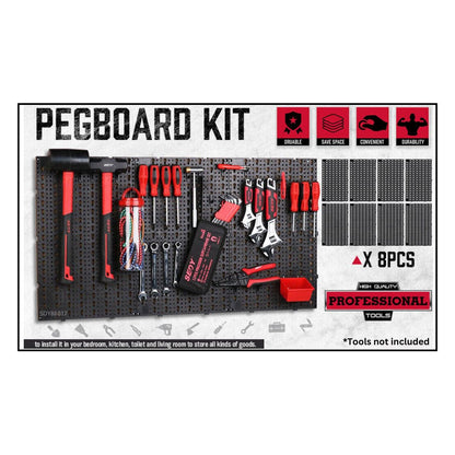 8-Piece Heavy Duty Pegboard Organizer Kit - Versatile Wall Storage Solution
