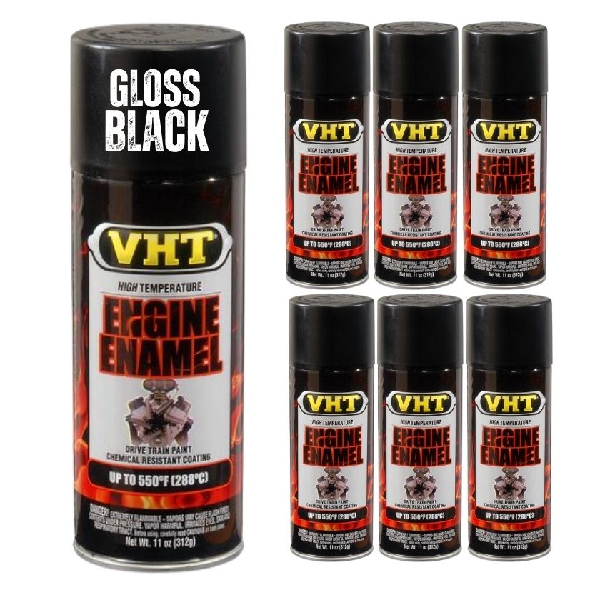 VHT Engine Enamel High Heat Paint Gloss Black SP124 (6 Pack) - South East Clearance Centre