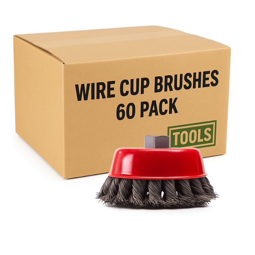 (60 Pack) Twisted Wire Crimped Wire Cup Brush 4" (Free Delivery)