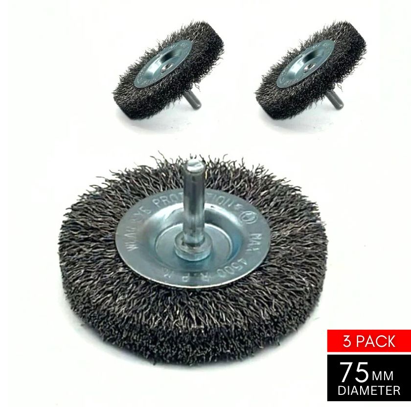 Triplex Technic Crimp Rigid Wire Wheel 75mm diameter (3 Pack) - South East Clearance Centre