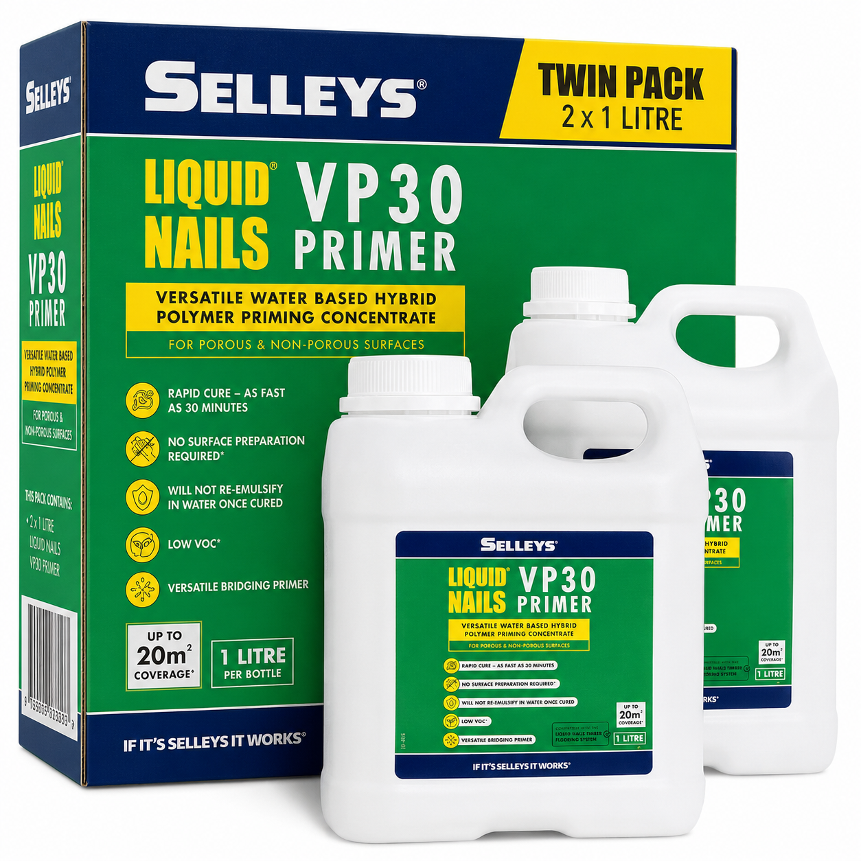 Selleys 1L Liquid Nails VP30 Primer (Twin Pack)