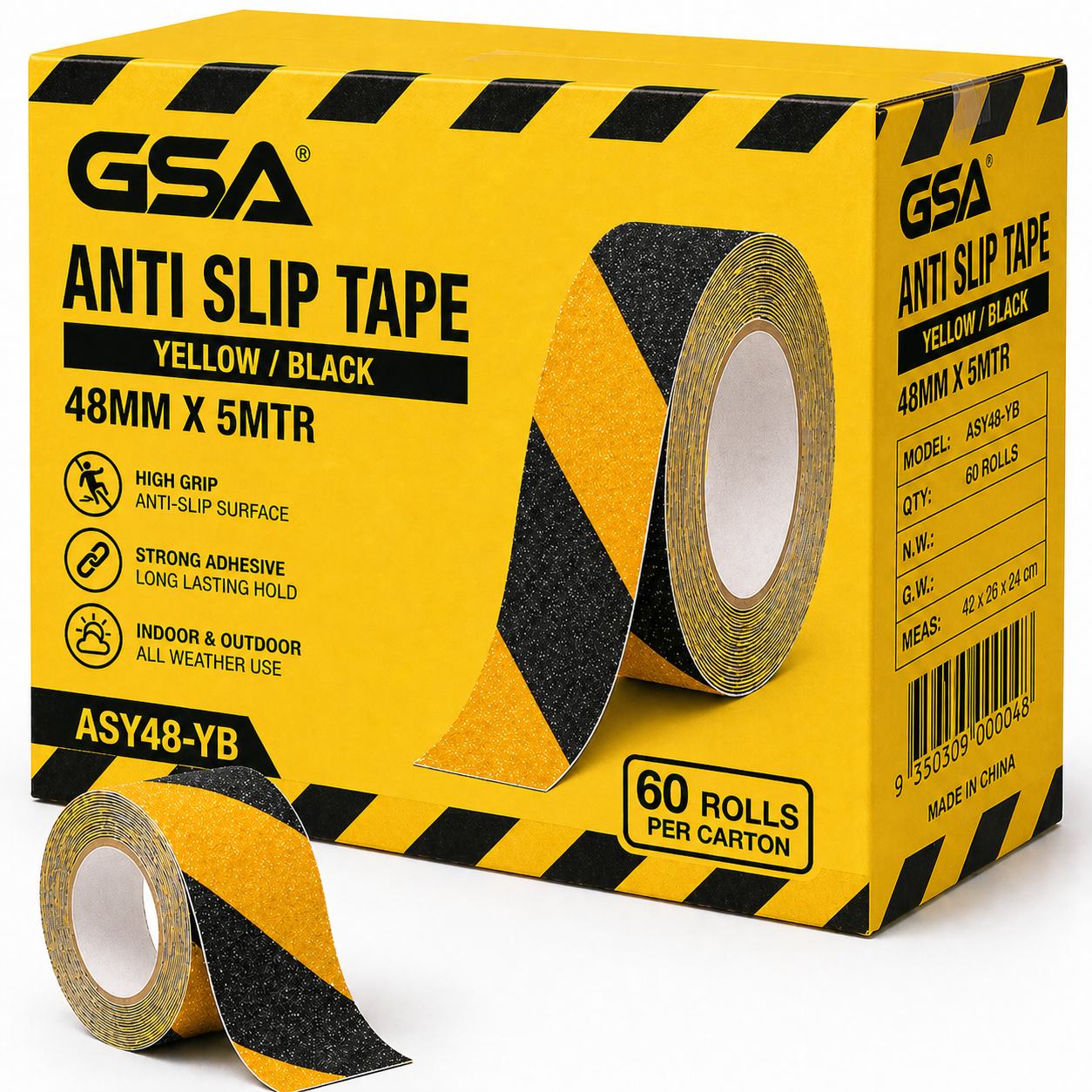 GSA Black Anti Slip Tape – Heavy Duty Non-Slip Safety Tape - 60 Rolls - South East Clearance Centre