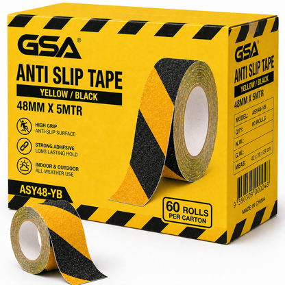 GSA Black Anti Slip Tape – Heavy Duty Non-Slip Safety Tape - 60 Rolls - South East Clearance Centre