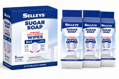 Selleys Sugar Soap Everyday Wall & Surface Wipes 2-in-1 Dual Purpose (25 Wipes – 3 Pack)