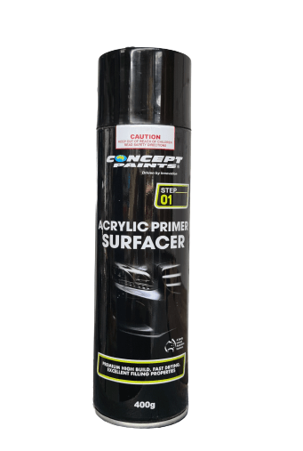 Concept Paints Acrylic Primer Surfacer 400G Aerosol/Spray Can Grey. Auto, Paint. - South East Clearance Centre