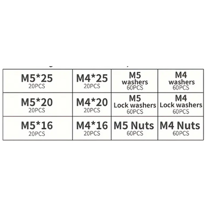 480 Piece Stainless Steel Fastener Kit, M4 & M5 Hex Head Screws, Bolts Assortment Kit - South East Clearance Centre