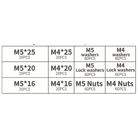 480 Piece Stainless Steel Fastener Kit, M4 & M5 Hex Head Screws, Bolts Assortment Kit - South East Clearance Centre