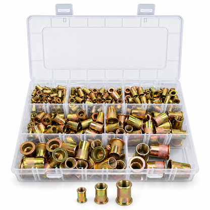 300-Piece Metric Nutsert Rivet Nut Assortment Kit – M3 to M12