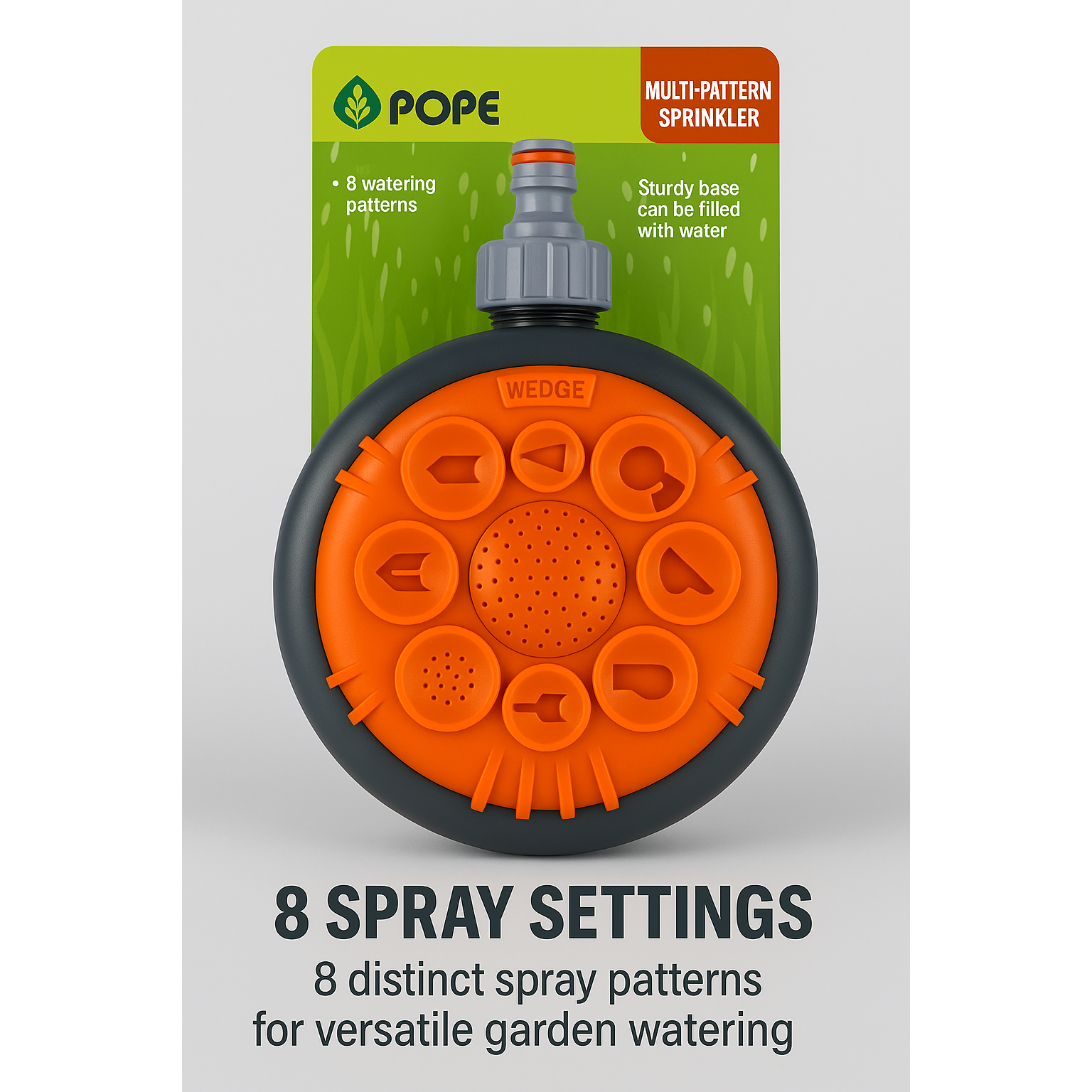 Pope Multi-Pattern Sprinkler – 8 Spray Settings - South East Clearance Centre