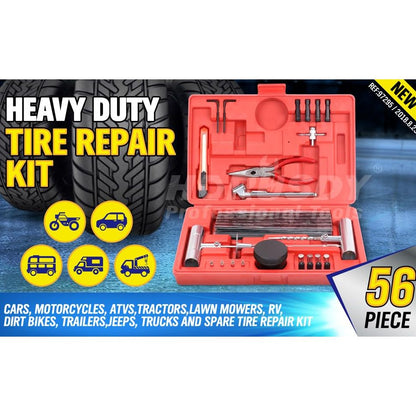 56-Piece Heavy Duty Tyre Puncture Repair Kit - South East Clearance Centre