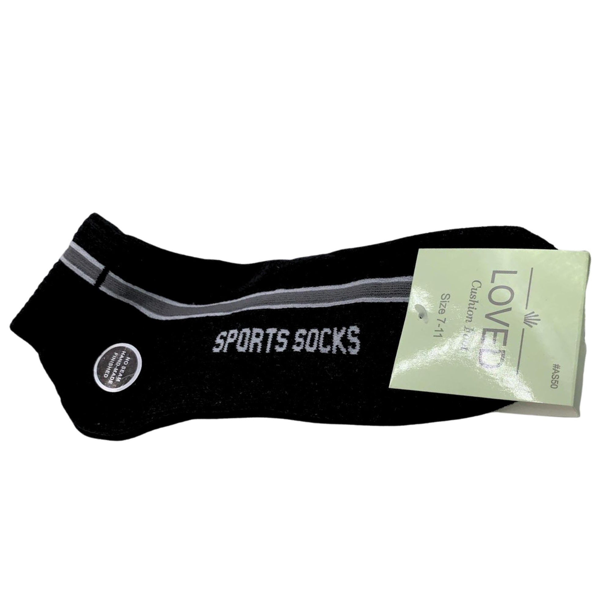 Black Sport Ankle Socks (Pair) AS50 | Size 7-11 - South East Clearance Centre