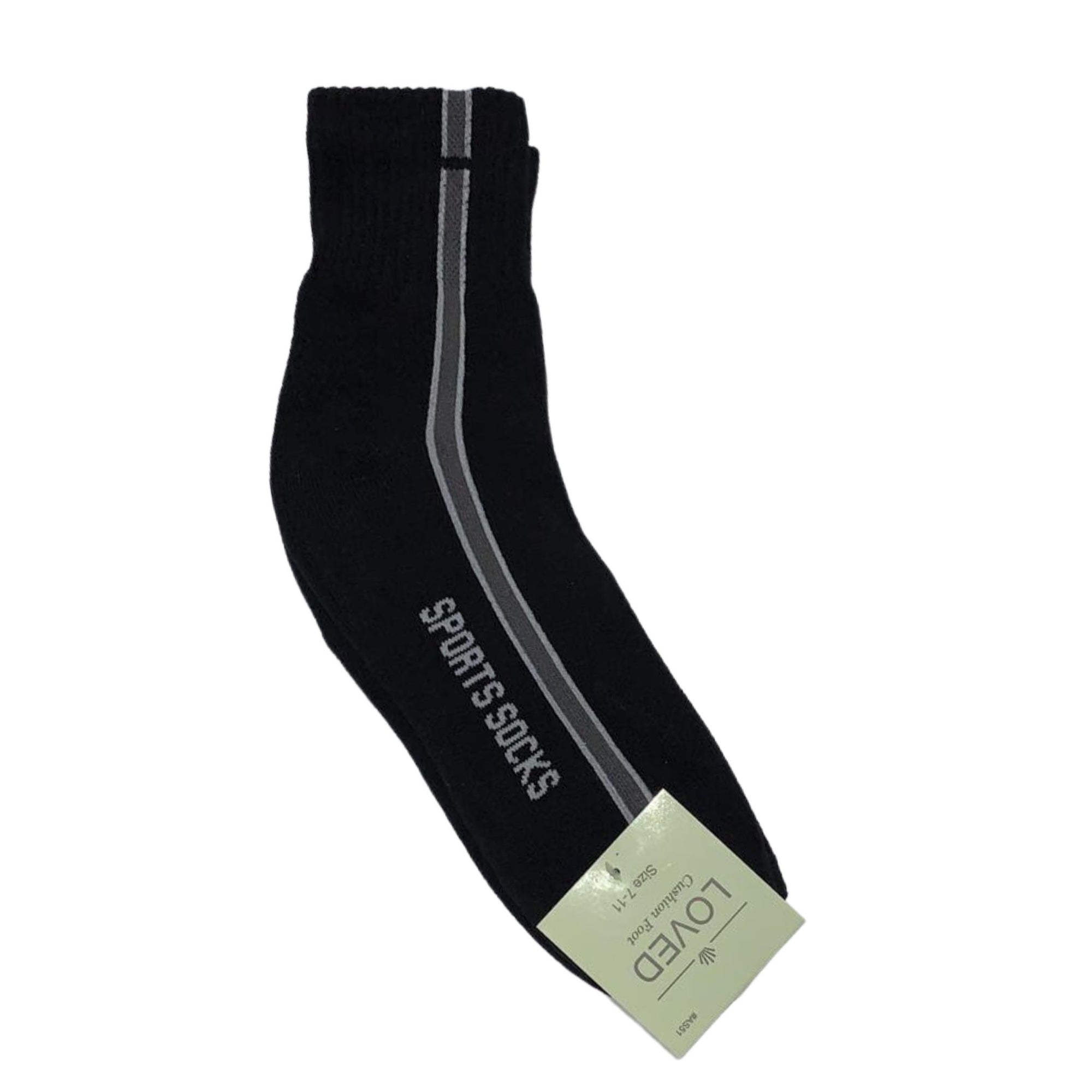 Black Sport Socks (Pair) AS51 | Size 7-11 - South East Clearance Centre