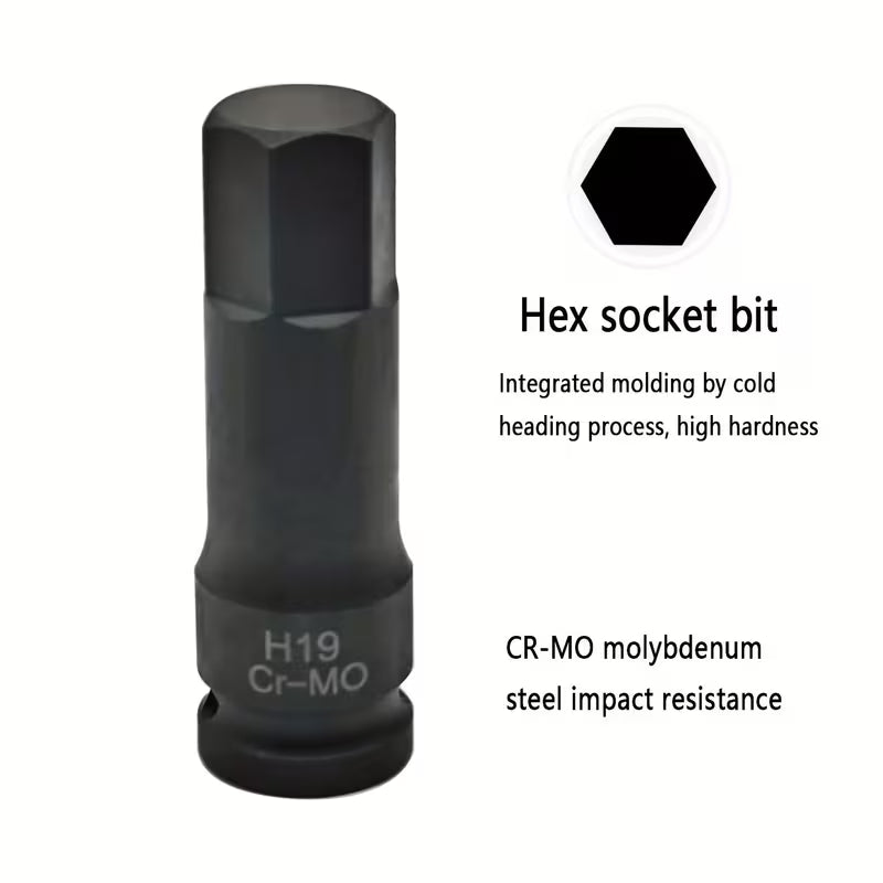 Master 10 Piece 1/2" Drive Impact Hex Bit Socket Set Metric 4mm–19mm Cr-Mo Allen Sockets with Storage Case - South East Clearance Centre