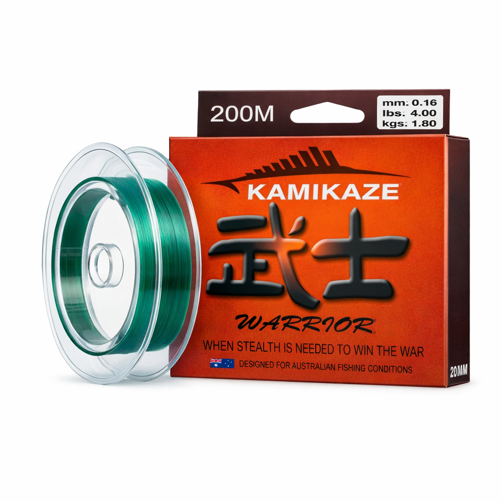 Kamikaze WARRIOR Japanese Super Grade Monofilament Fishing Line 200m 4lb GREEN