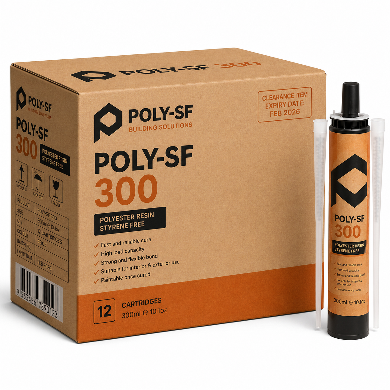 AnchorMark AM POLY SF 300 Chemical Injection Mortar 300ml – Box of 12 – Exp Feb 2026 - South East Clearance Centre