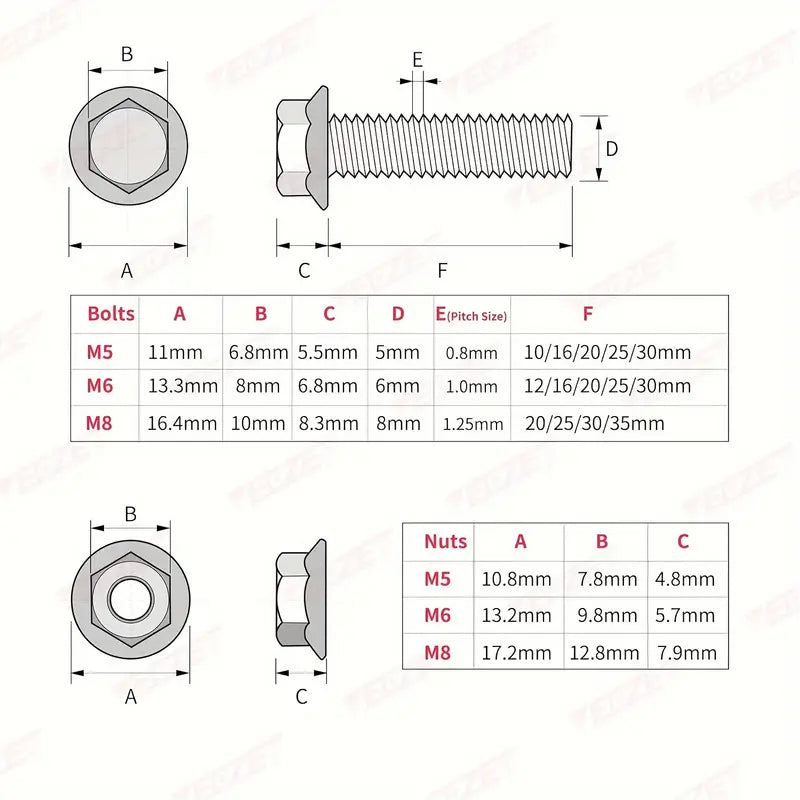 240 Piece Stainless Steel Hex Flange Bolt Trim & Nut Set Assortment Kit - South East Clearance Centre