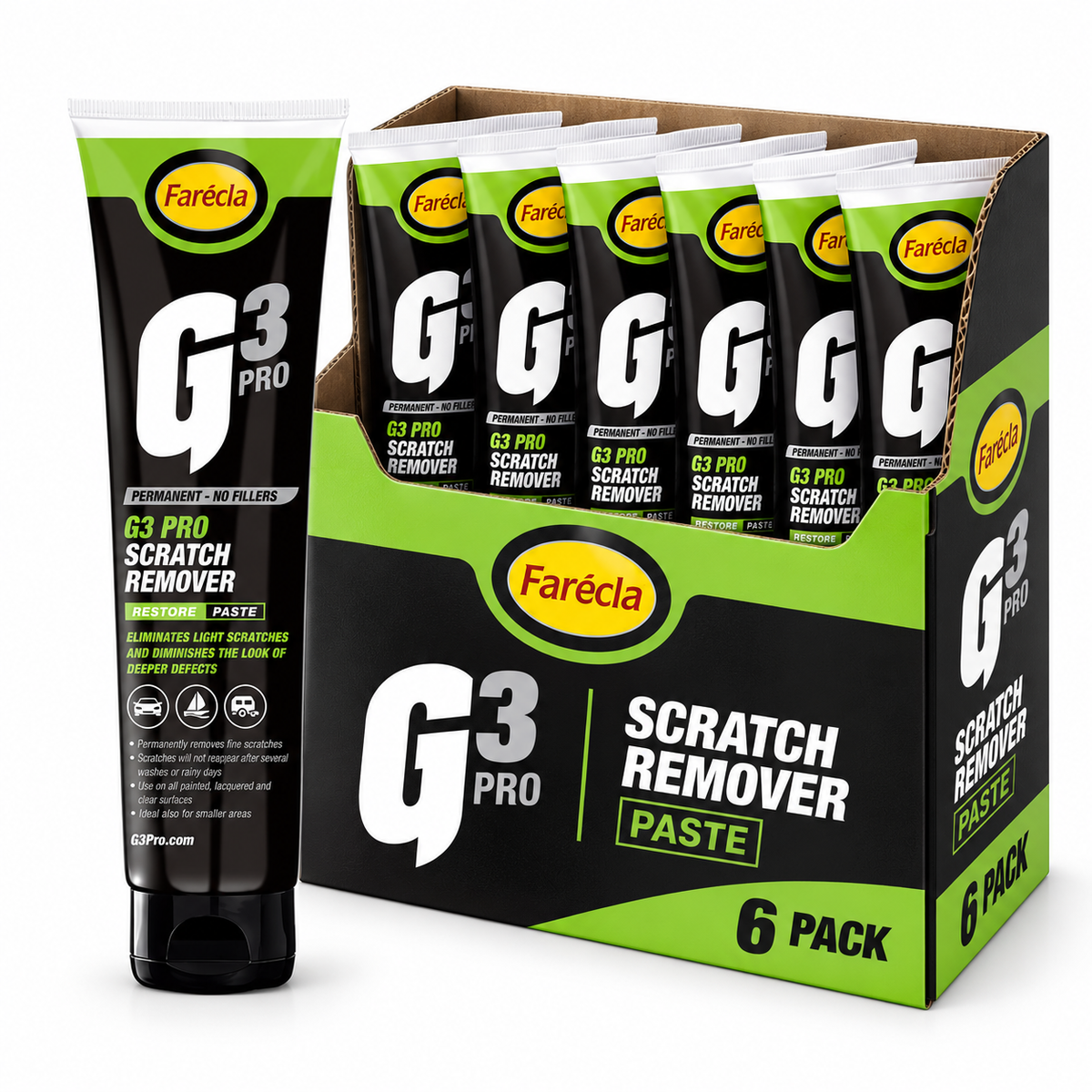 (Box of 6) - Farecla G3 Pro Scratch Remover Paste 150ml