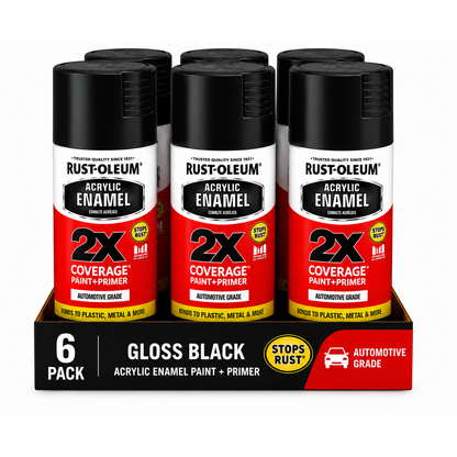 Rust-Oleum 2X Automotive Acrylic Enamel Paint + Primer – 340g (6 Pack)