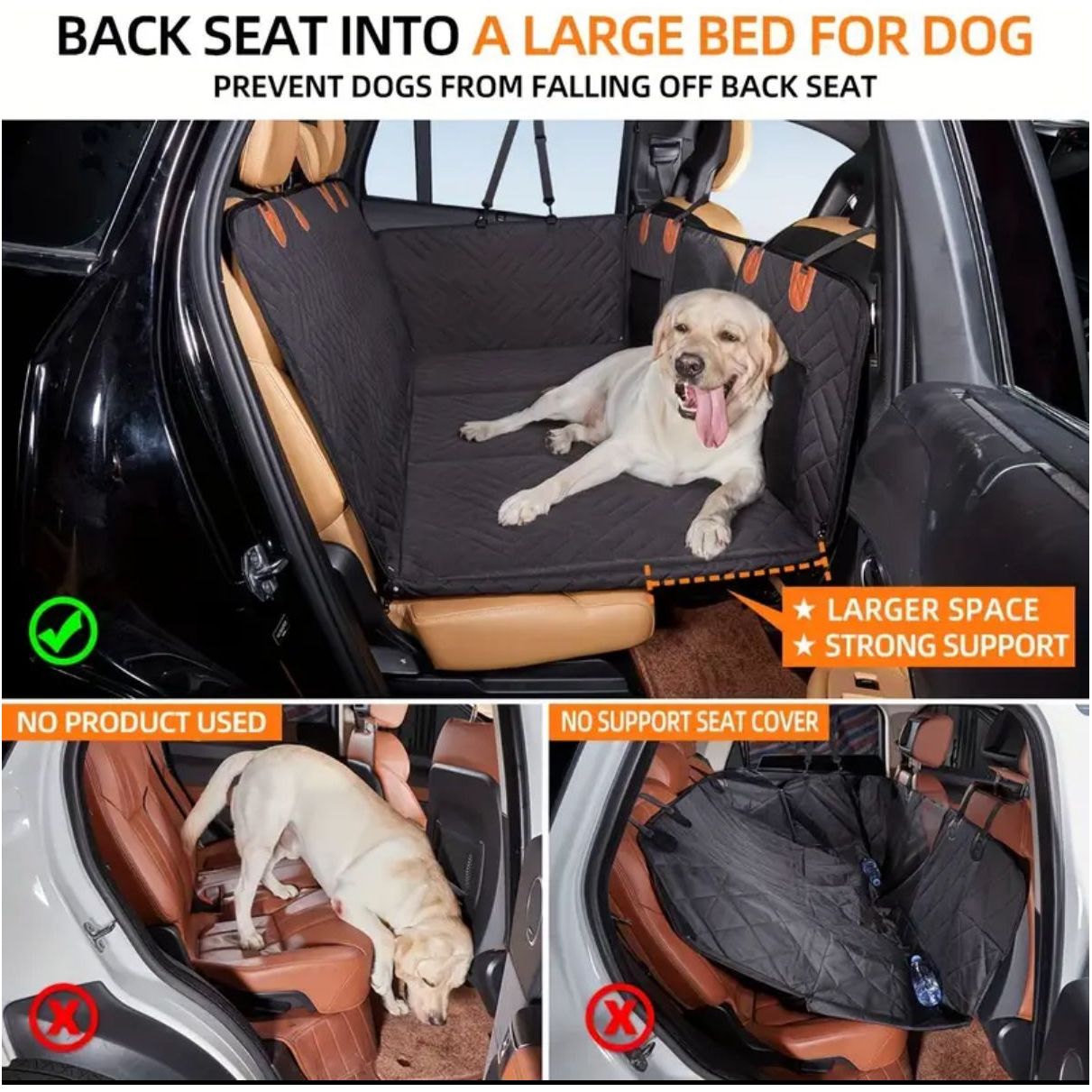 Waterproof Dog Seat Protector - Hard Base