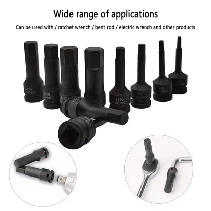 Master 10 Piece 1/2" Drive Impact Hex Bit Socket Set Metric 4mm–19mm Cr-Mo Allen Sockets with Storage Case - South East Clearance Centre