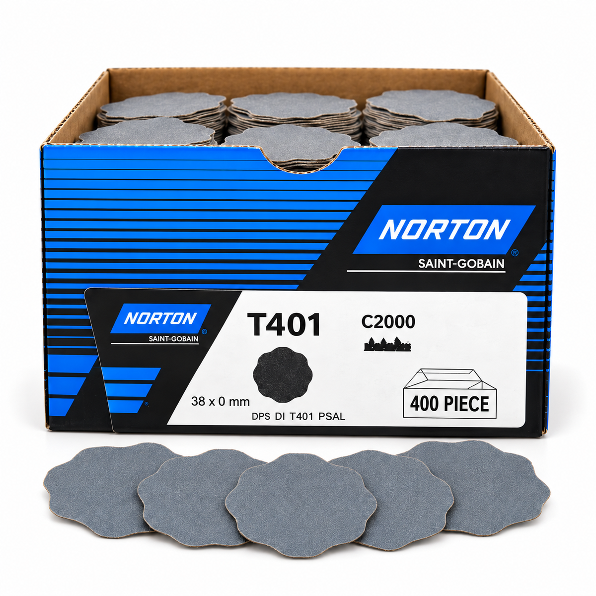 Norton T401 C2000 38 mm Sanding Discs – Box of 400