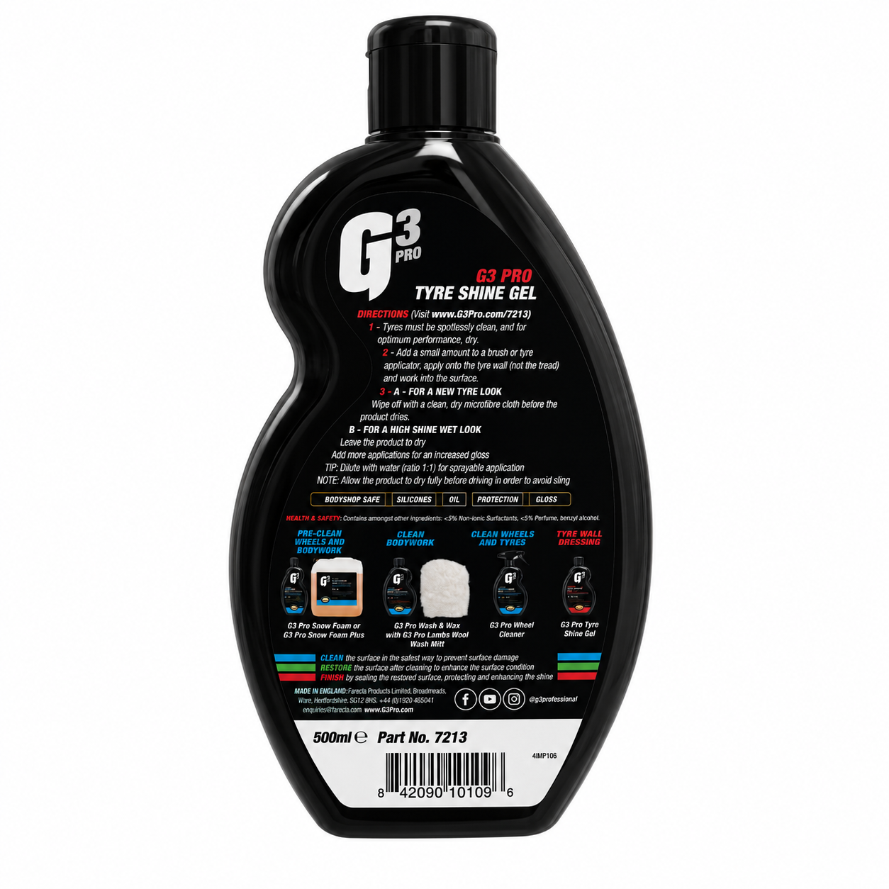 Farecla G3 Pro Tyre Shine Gel 500ml – High Shine Tyre Dressing