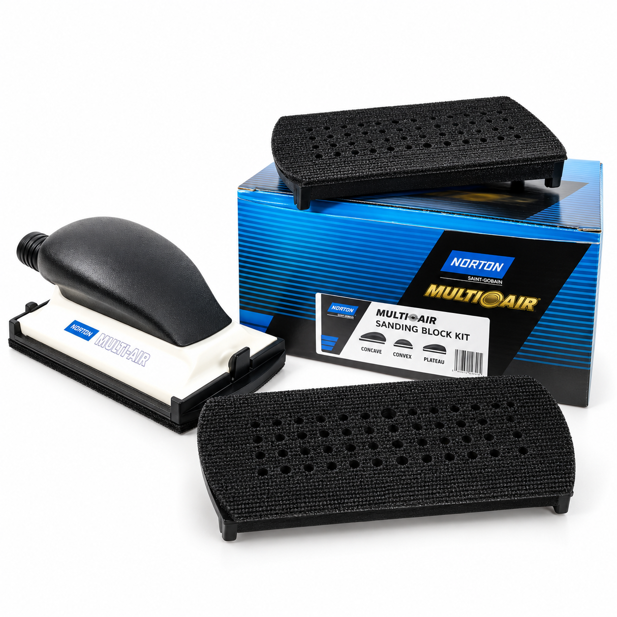 Norton Multi-Air 150mm Sanding Block Kit – Plane, Concave, Convex & Plateau