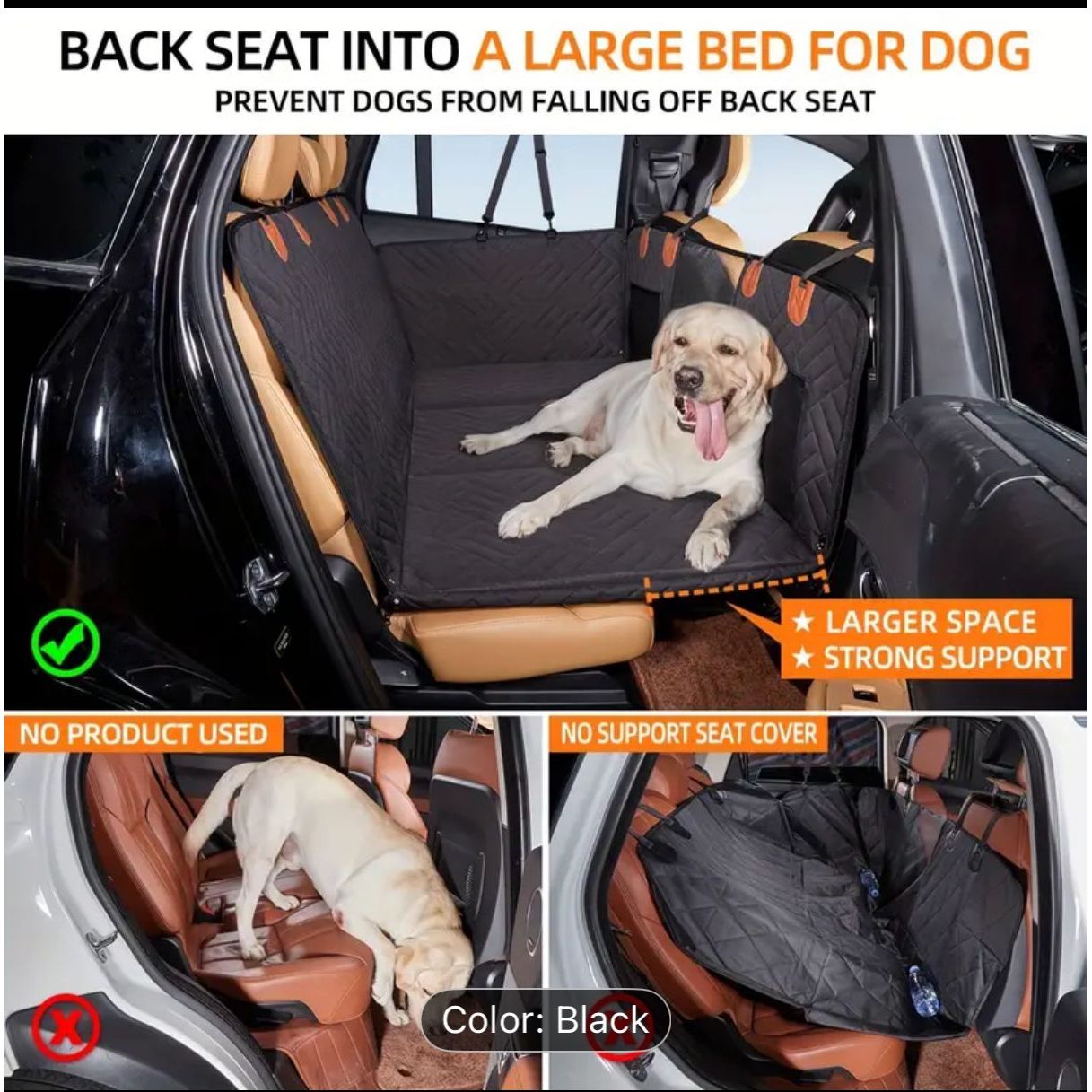 Waterproof Dog Seat Protector - Hard Base