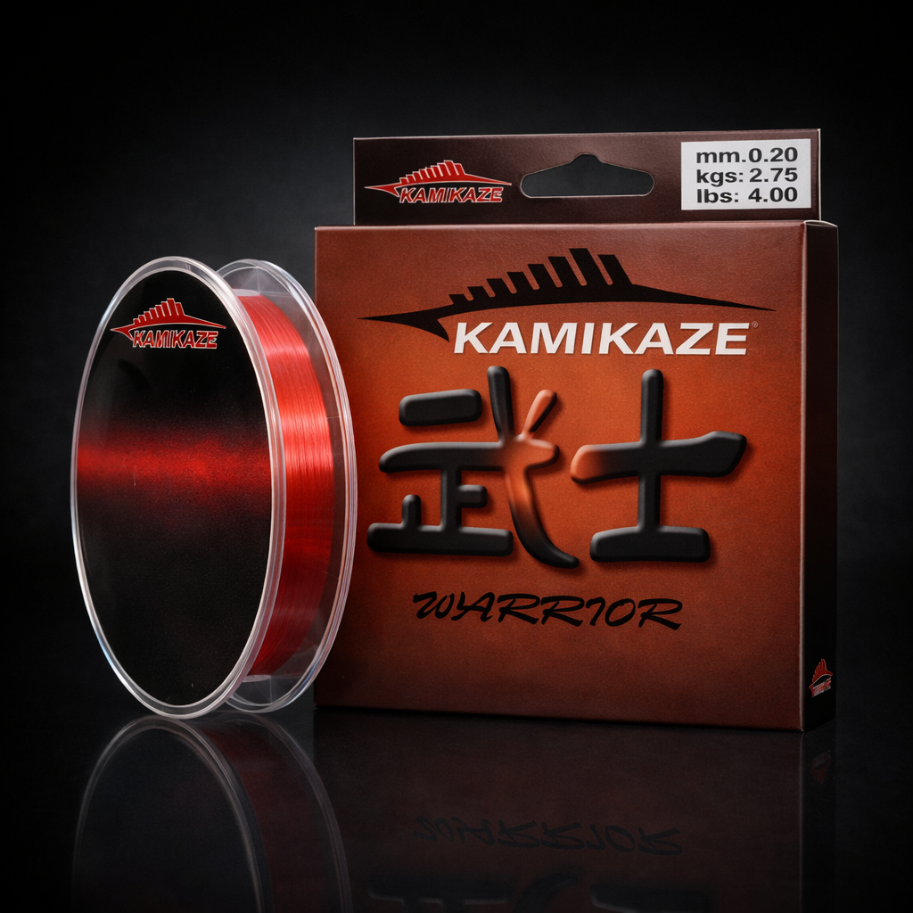 Kamikaze WARRIOR Japanese Super Grade Fishing Monofilament Line Red - 150m - South East Clearance Centre