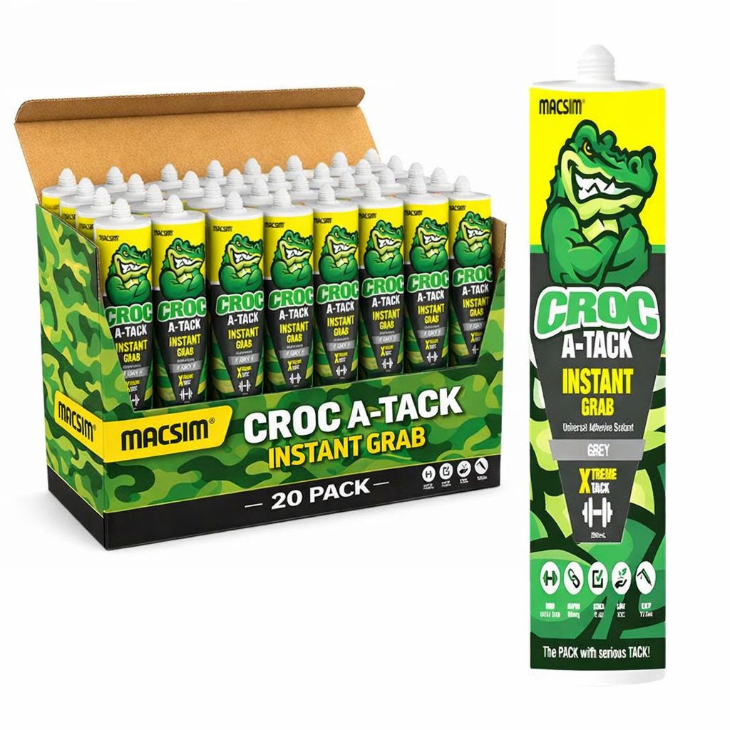 Macsim CROC A-TACK INSTANT GRAB - GREY (20 Pack) - South East Clearance Centre