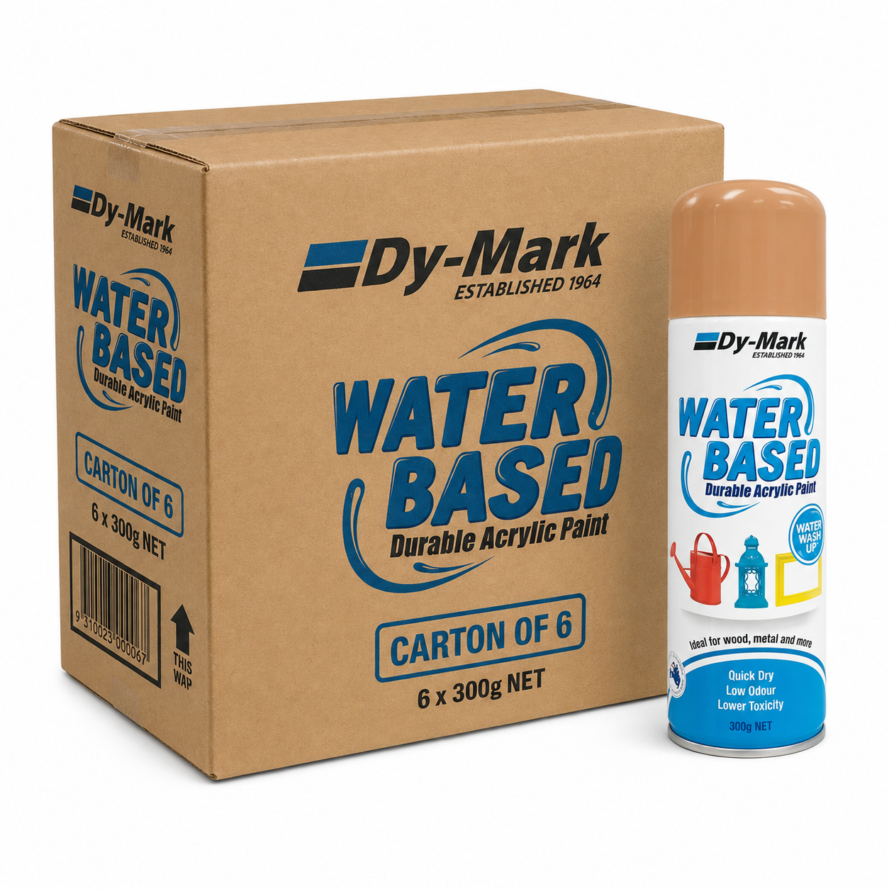 Dy-Mark Water Based Durable Acrylic Paint Almond Brown Gloss Spray Paint 300g – Carton of 6