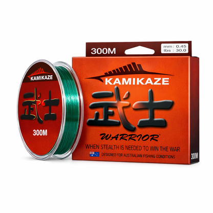 Kamikaze WARRIOR Japanese SuperGradeLine 300m 30lb GREEN - South East Clearance Centre