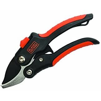 Black & Decker Bypass Pruning Shears – Soft Grip Garden Secateurs