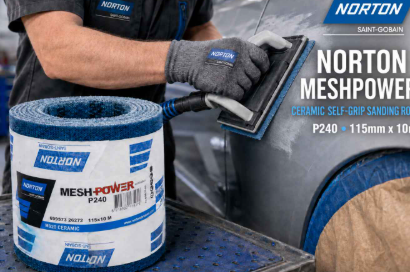 Norton MeshPower Ceramic Self-Grip Sanding Roll P240 – 115mm x 10m