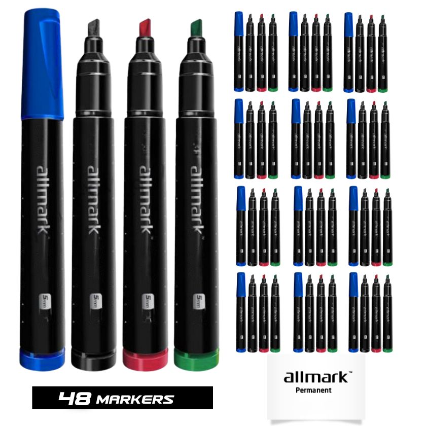 Allmark Waterproof Permanent Markers, (48 Markers) - South East Clearance Centre