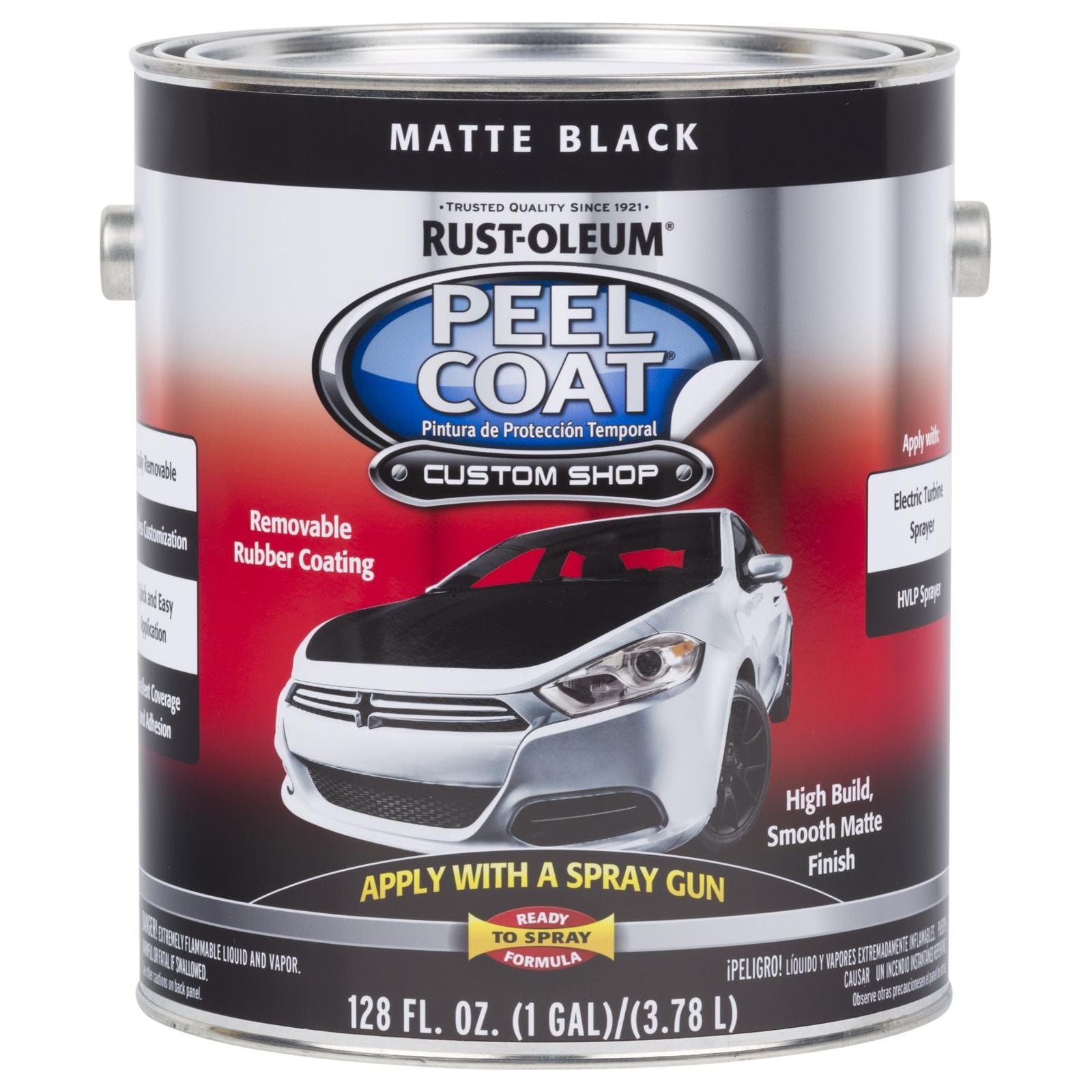 Rust-Oleum 283824 Peel Coat Custom Shop Matt Black Paint 3.78 litres - South East Clearance Centre