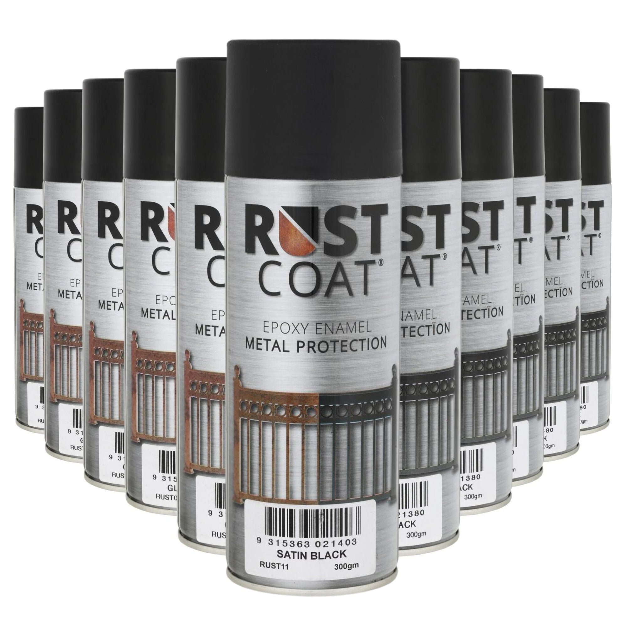 12 CANS | Balchan Satin Black Rust Coat 300g - RUST11 - South East Clearance Centre