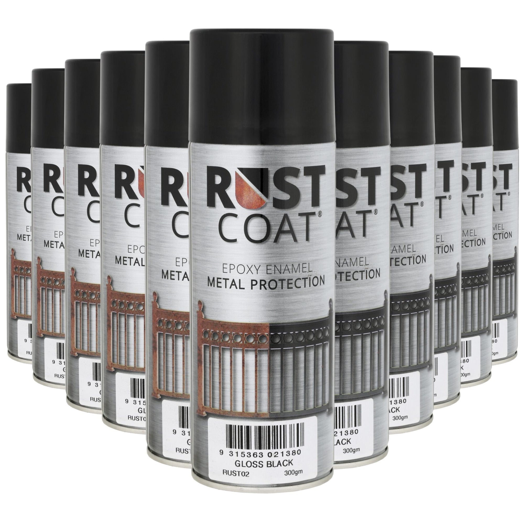 12 CANS | Balchan Rust Coat Gloss Black 300g - RUST02 - South East Clearance Centre