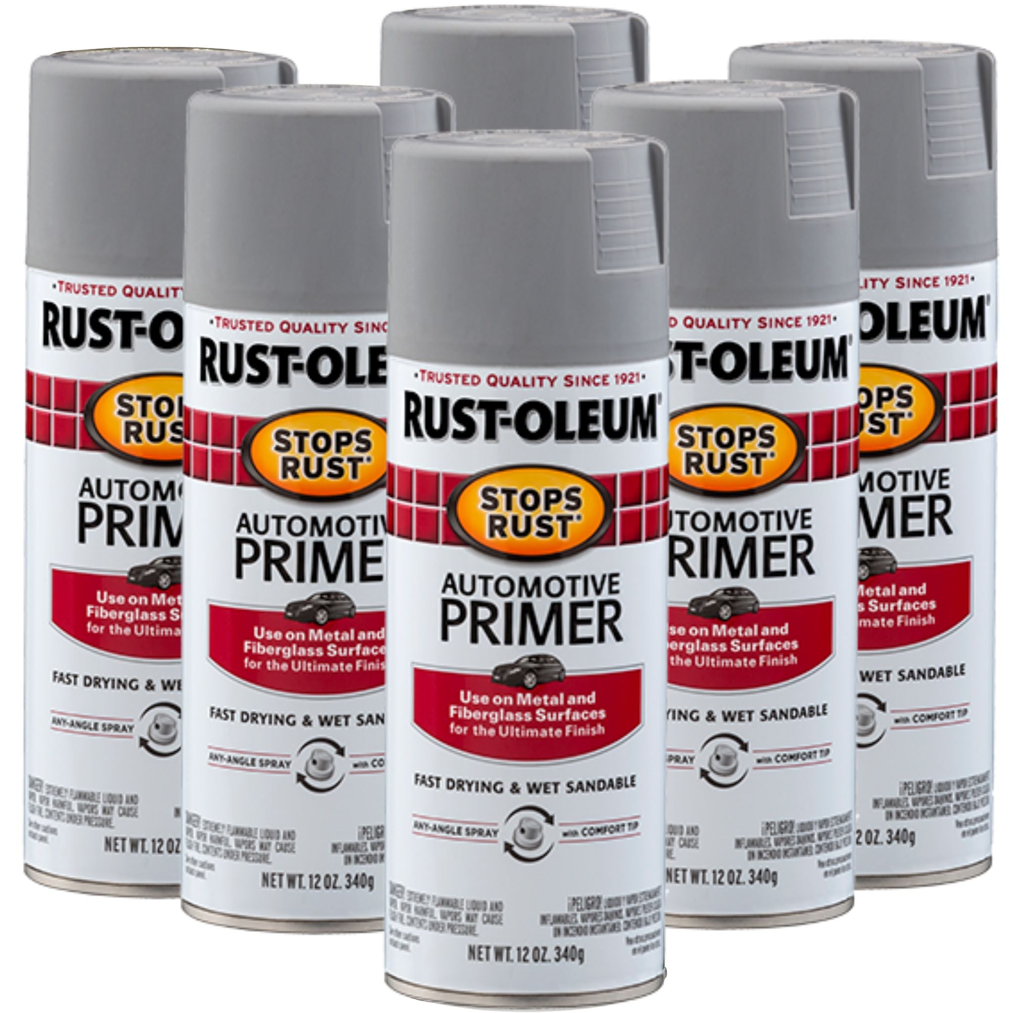 6 cans | Rust-Oleum Stops Rust & Rust Prevention Automotive Primer ...