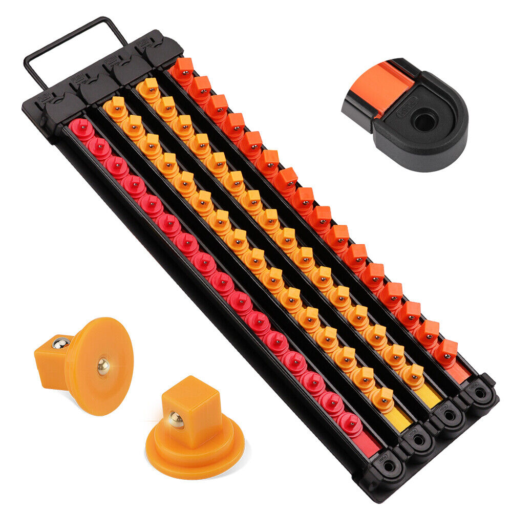 64 piece Portable Socket Organizer Tray Tools Organizer 1/4 3/8 1/2 Holder - South East Clearance Centre