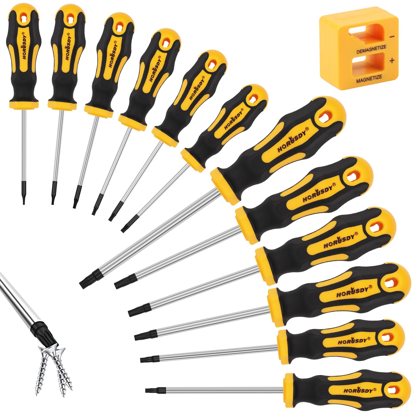 Torx Screwdriver Set with magnetiser/demagnitiser (T5-T40) - South East Clearance Centre