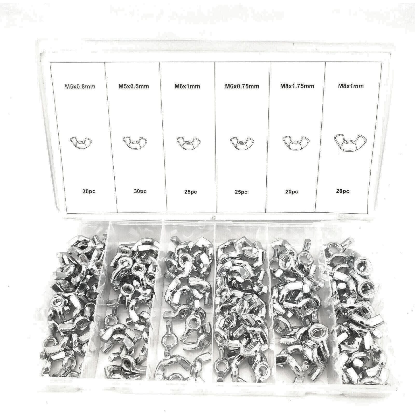 150 piece Wing Nut Assortment Metric Butterfly Professional Industry Tool Assortment Kit - South East Clearance Centre