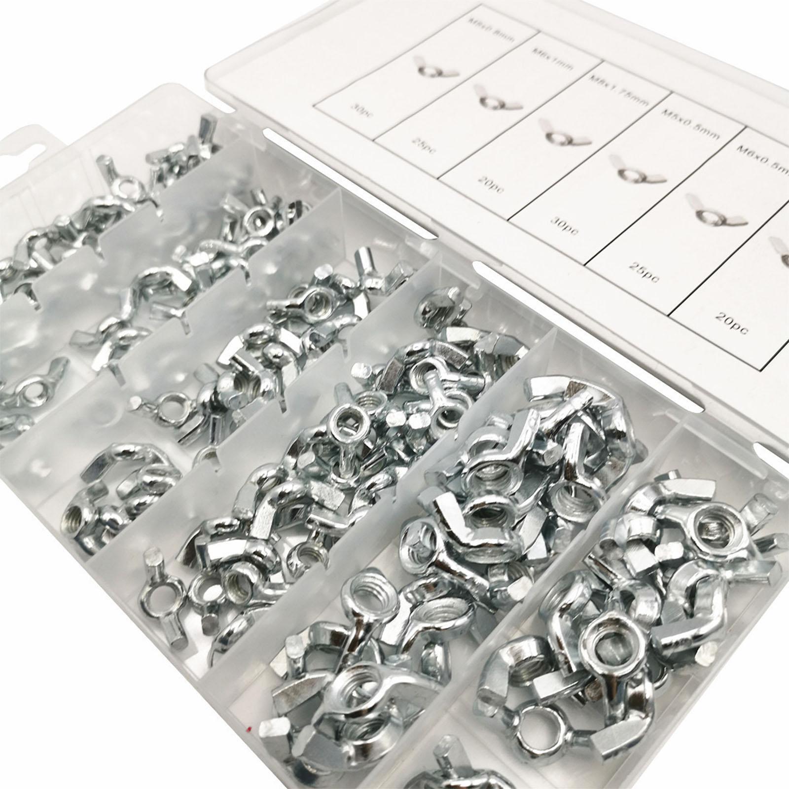 150 piece Wing Nut Assortment Metric Butterfly Professional Industry