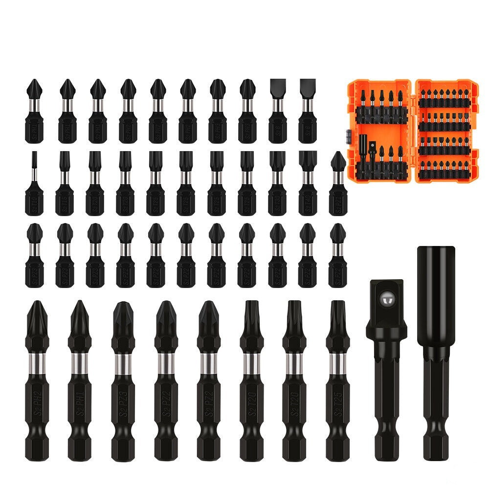 42Pc Impact Screwdriver Bit Set Magnetic Drill Holder Socket Drilling Adapter - South East Clearance Centre