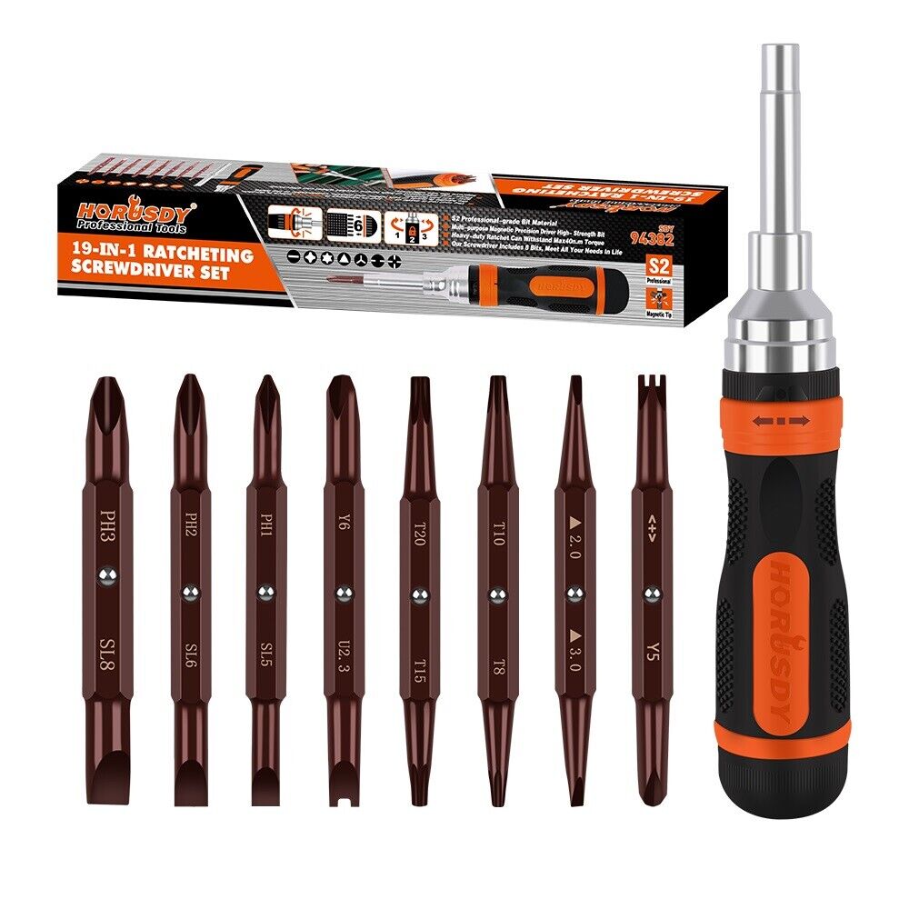 19in1 Magnetic Ratchet Screwdriver Set - South East Clearance Centre