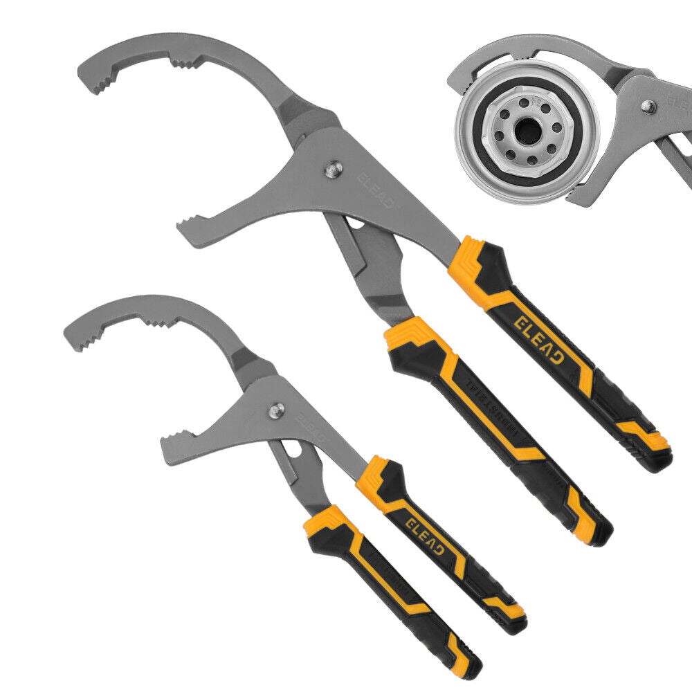 2Pcs Oil Filter Wrench Set 9" & 12" Oil Filter Removal Tools Pliers Motorcycles - South East Clearance Centre