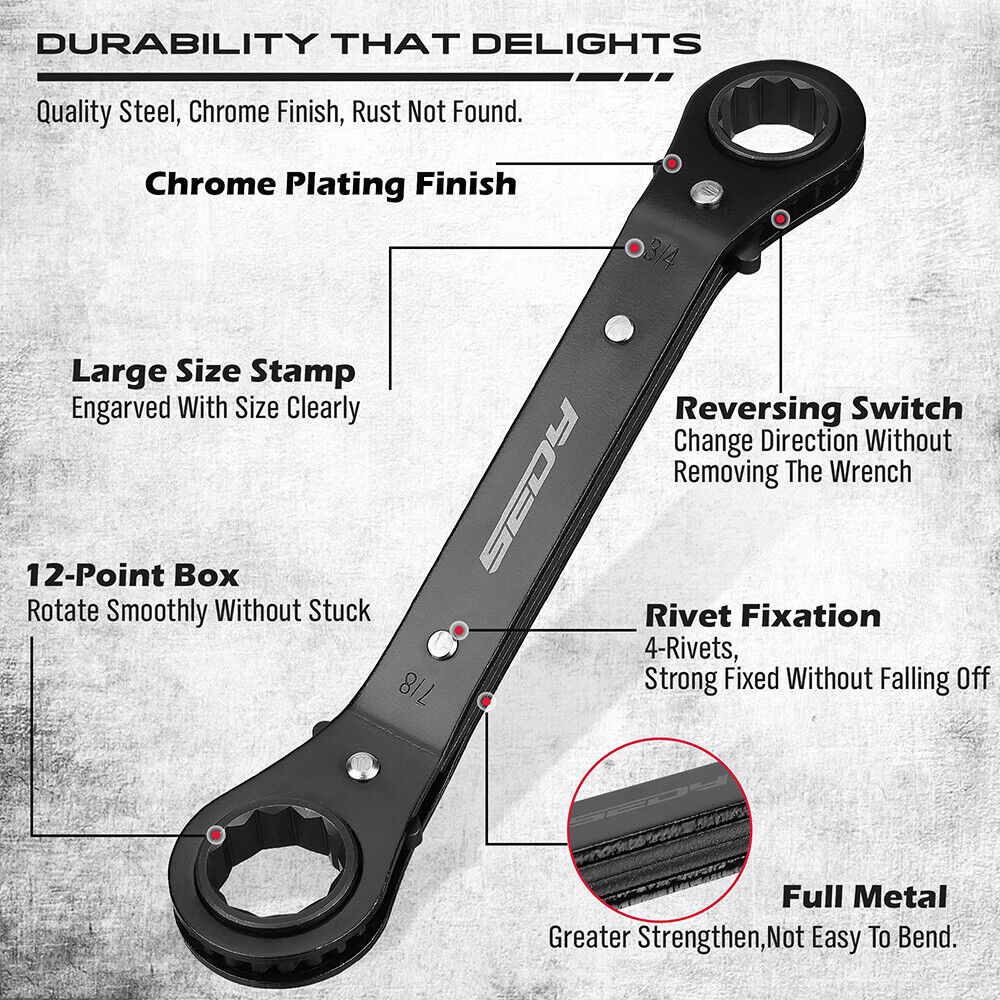5 Piece Imperial Double Offset Box End Ratcheting Wrench Set | South ...