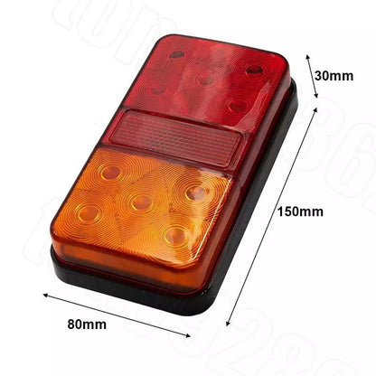 Twin Pack | 10 LED Trailer Tail Lights, Stop Indicator, Rear Lamp (150x80x30) - South East Clearance Centre